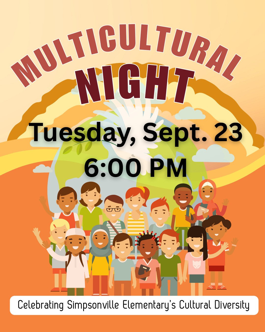 Multicultural Night will be Tuesday, September 23rd.